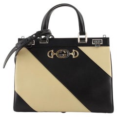 Gucci Zumi Top Handle Bag Striped Leather Medium