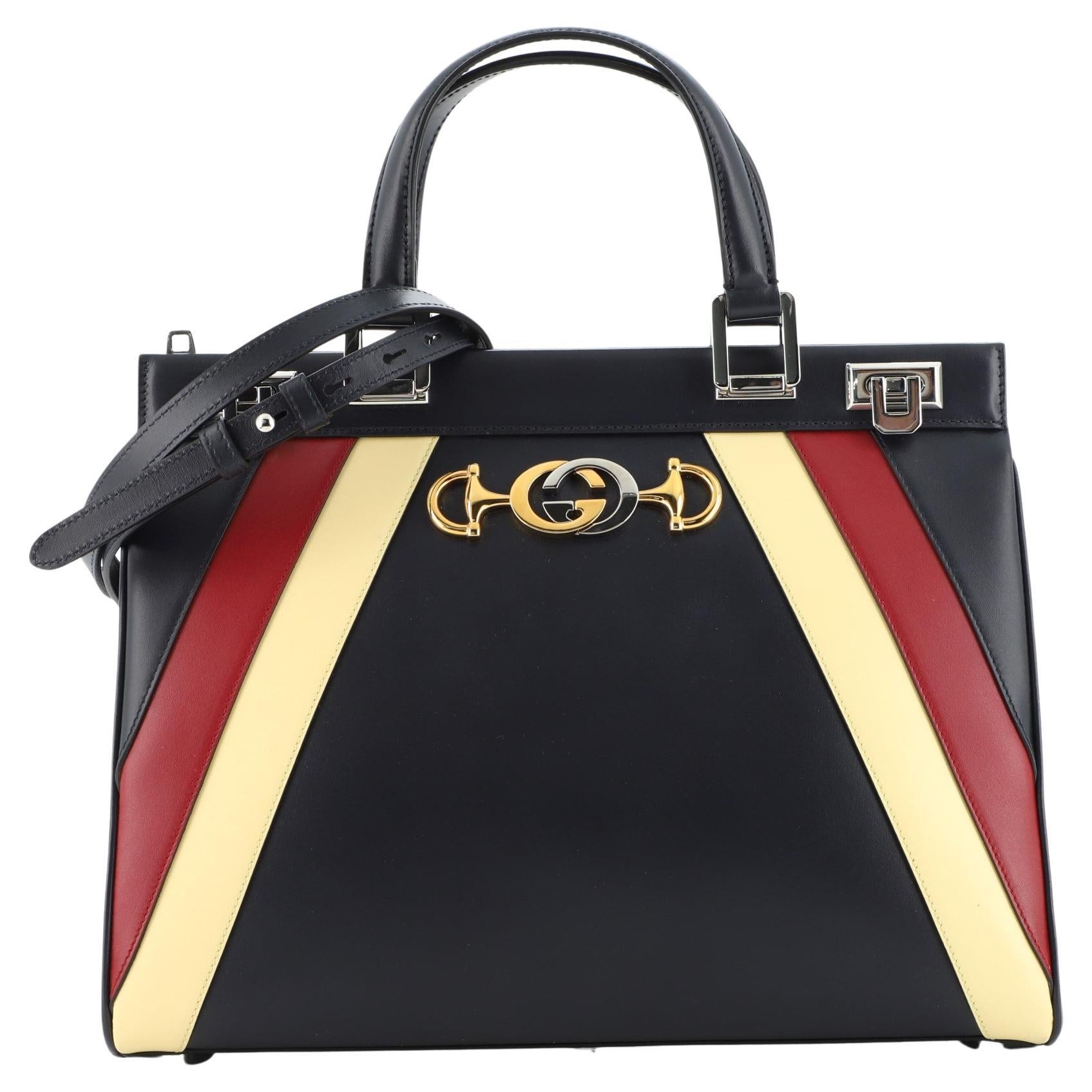 Gucci Zumi Top Handle Bag Striped Leather Medium at 1stDibs | gucci ...