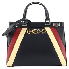 Gucci Zumi Top Handle Bag Striped Leather Medium