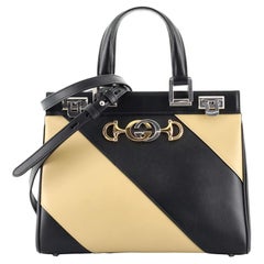 Gucci Zumi Top Handle Bag Striped Leather Small
