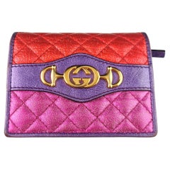 Gucci Zumi Trapuntata Card Case Wallet, multicoloured leather, boxed