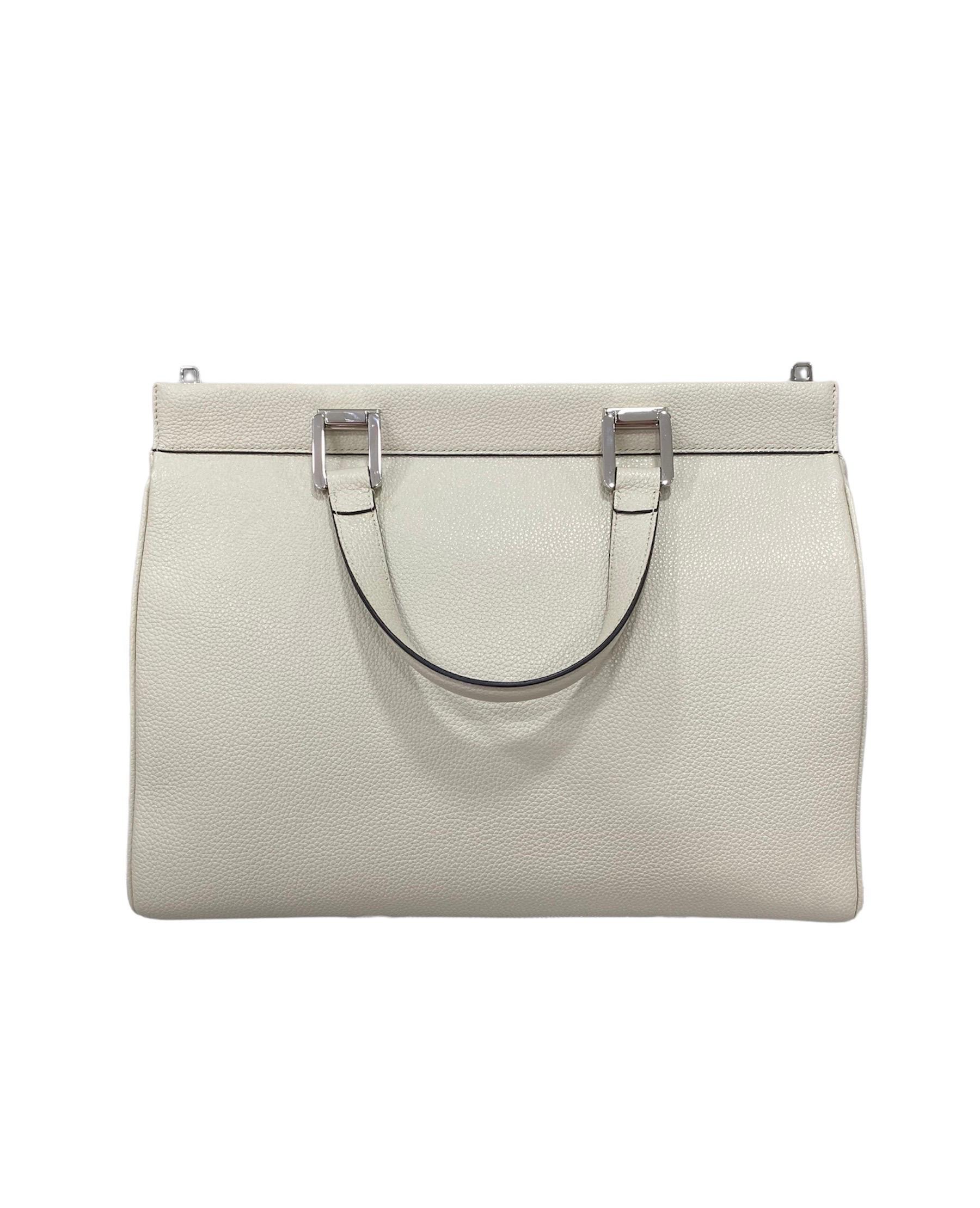 white leather shoulder bag