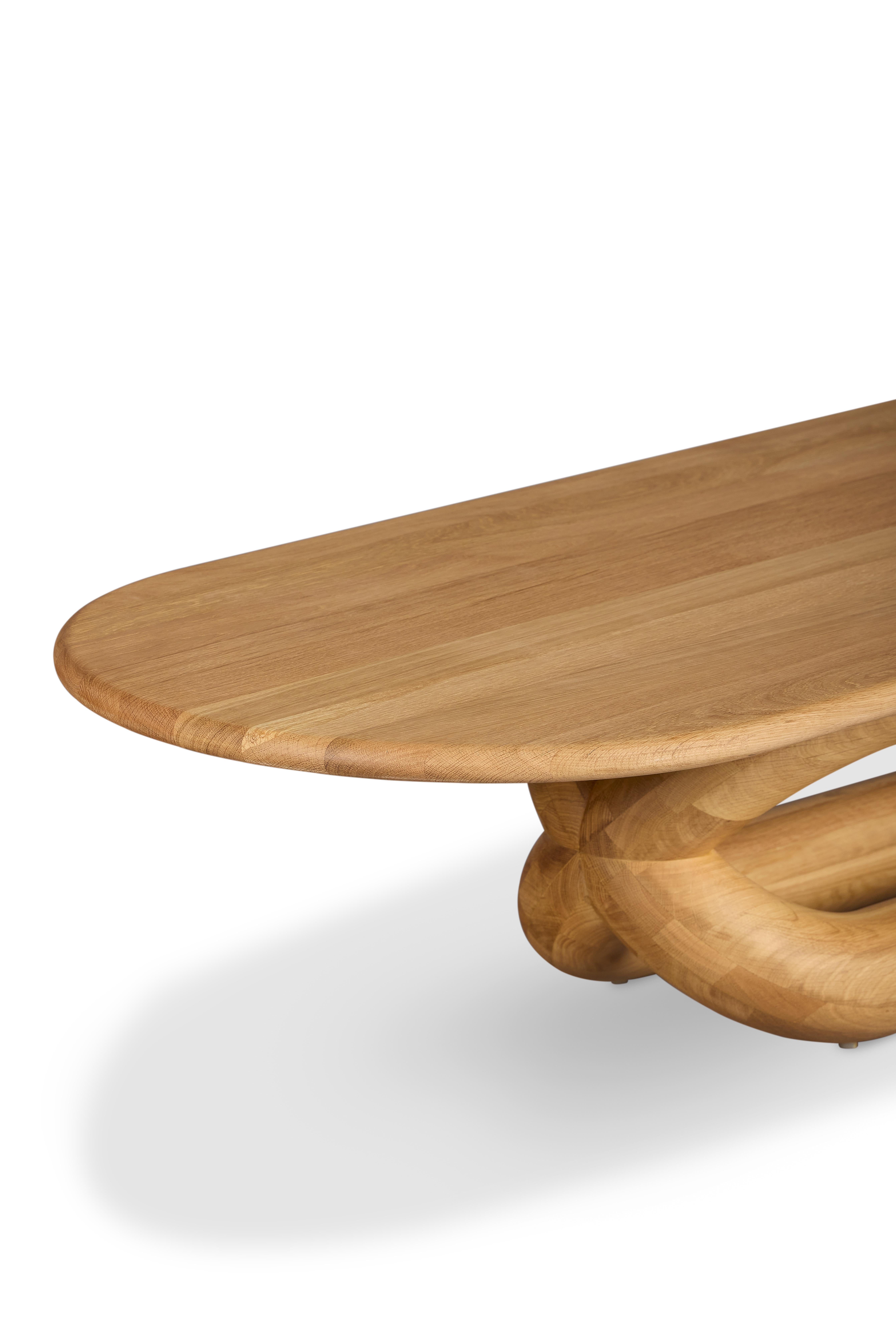 Pieds en chêne massif Gudi, table en chêne massif Nature avec table centrale ovale Neuf - En vente à Okmeydanı, TR