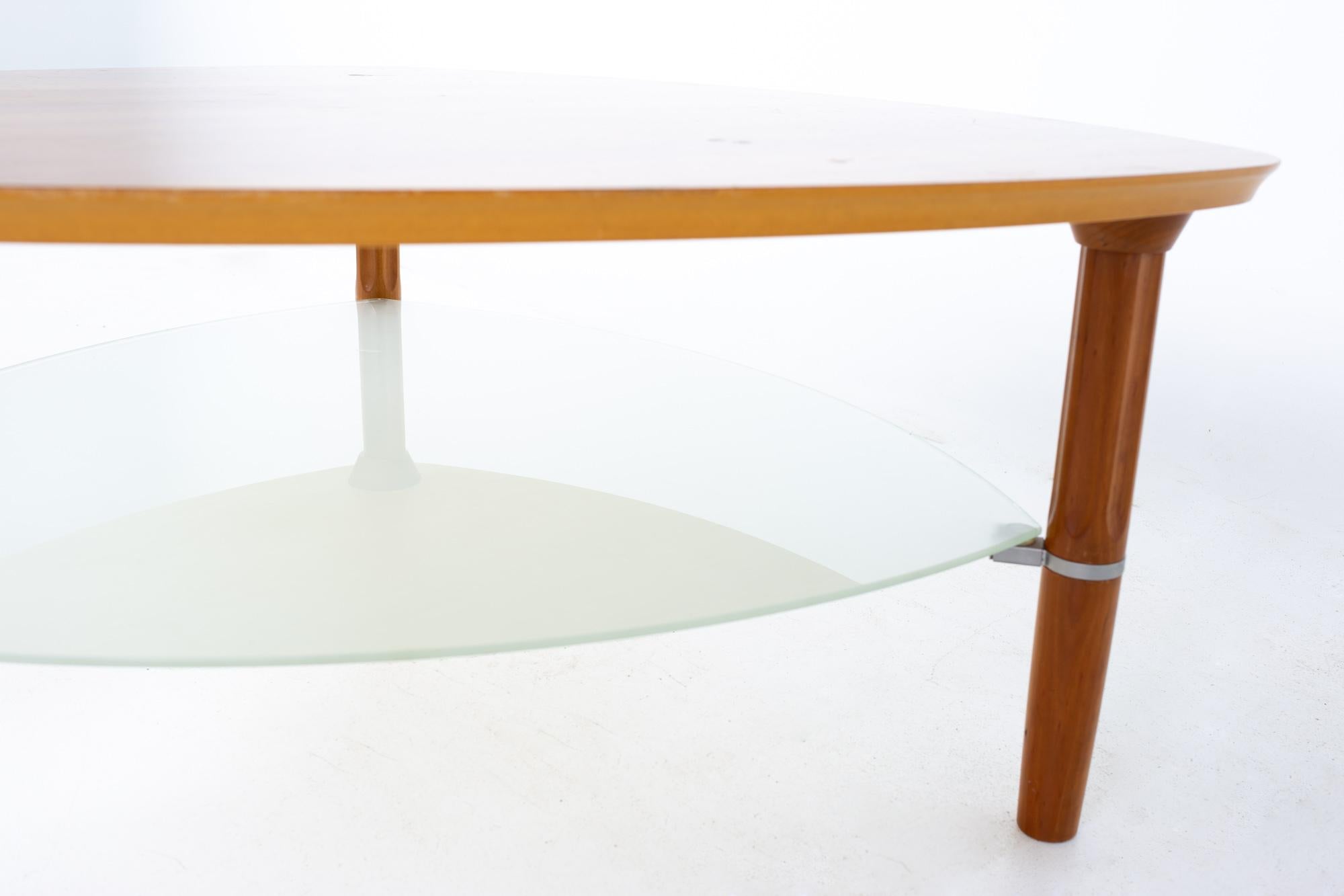 Table basse en teck danoise Gudme Mobelfabrik MCM pour guitare, étagère en verre en vente 3