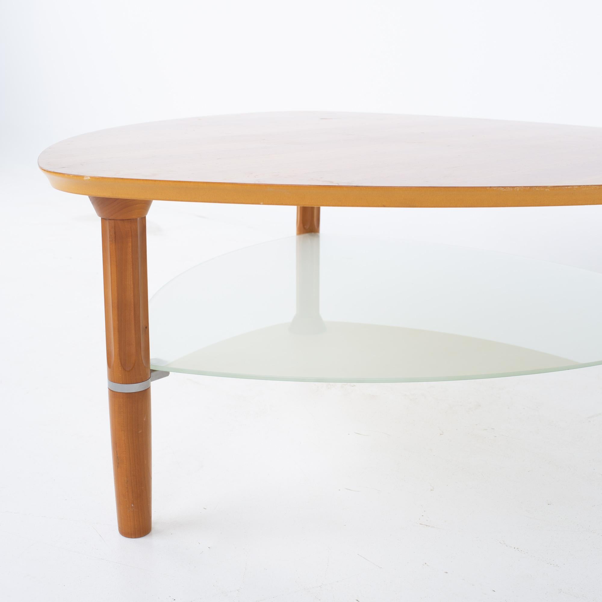 Danois Table basse en teck danoise Gudme Mobelfabrik MCM pour guitare, étagère en verre en vente