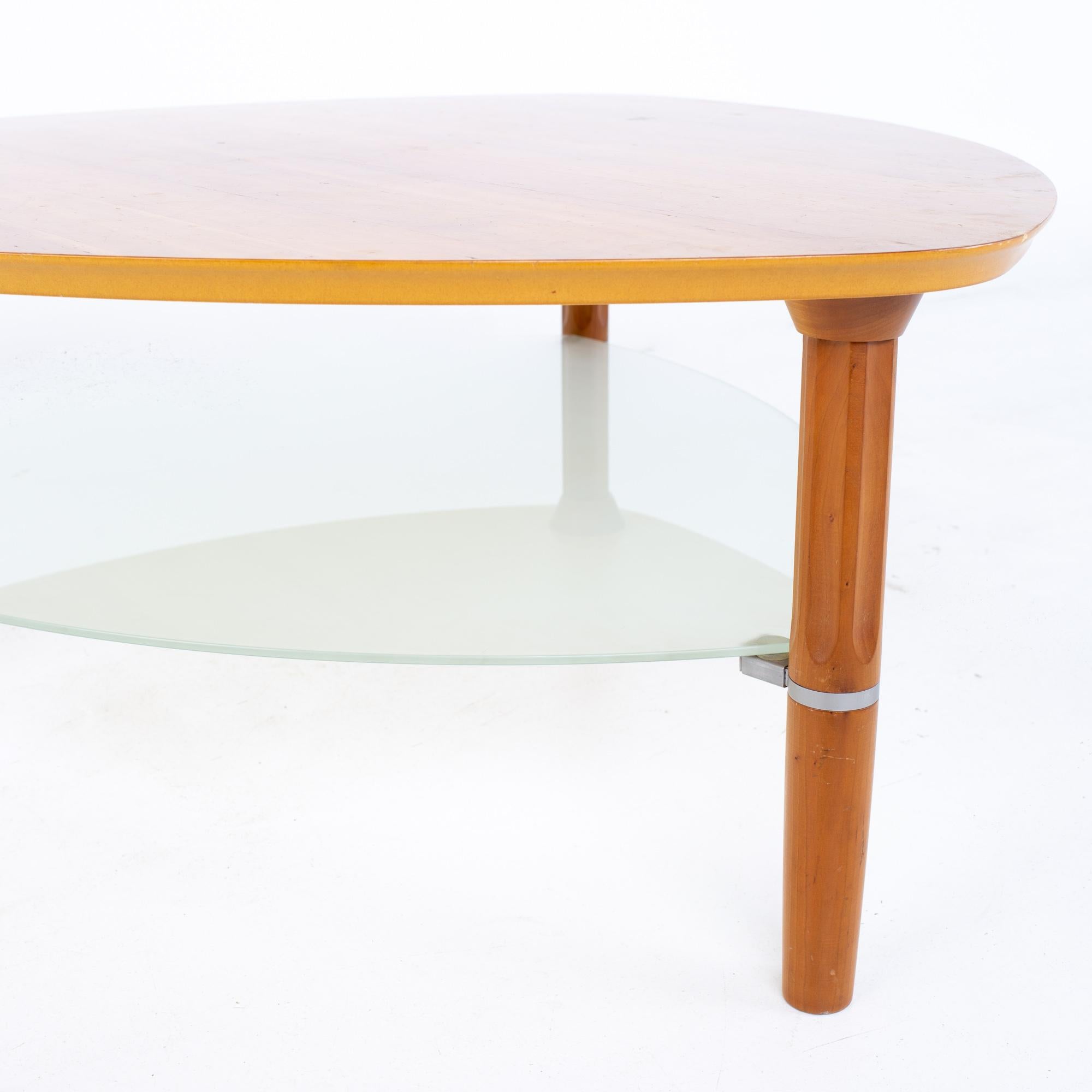 Table basse en teck danoise Gudme Mobelfabrik MCM pour guitare, étagère en verre Bon état - En vente à Countryside, IL
