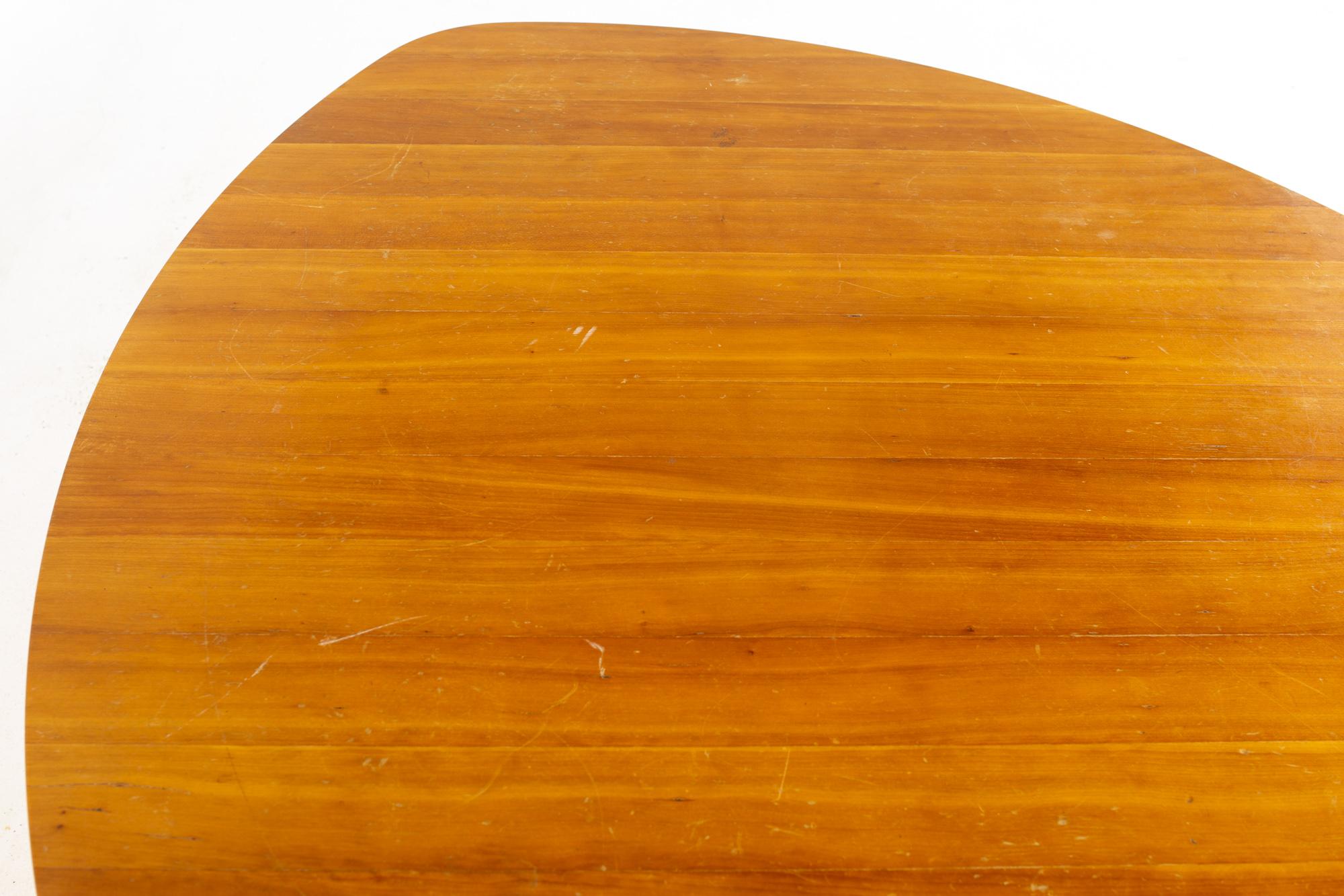 Mid-Century Modern Gudme Mobelfabrik MCM Danish Teak Guitar Pick Coffee Table Glass Shelf For Sale