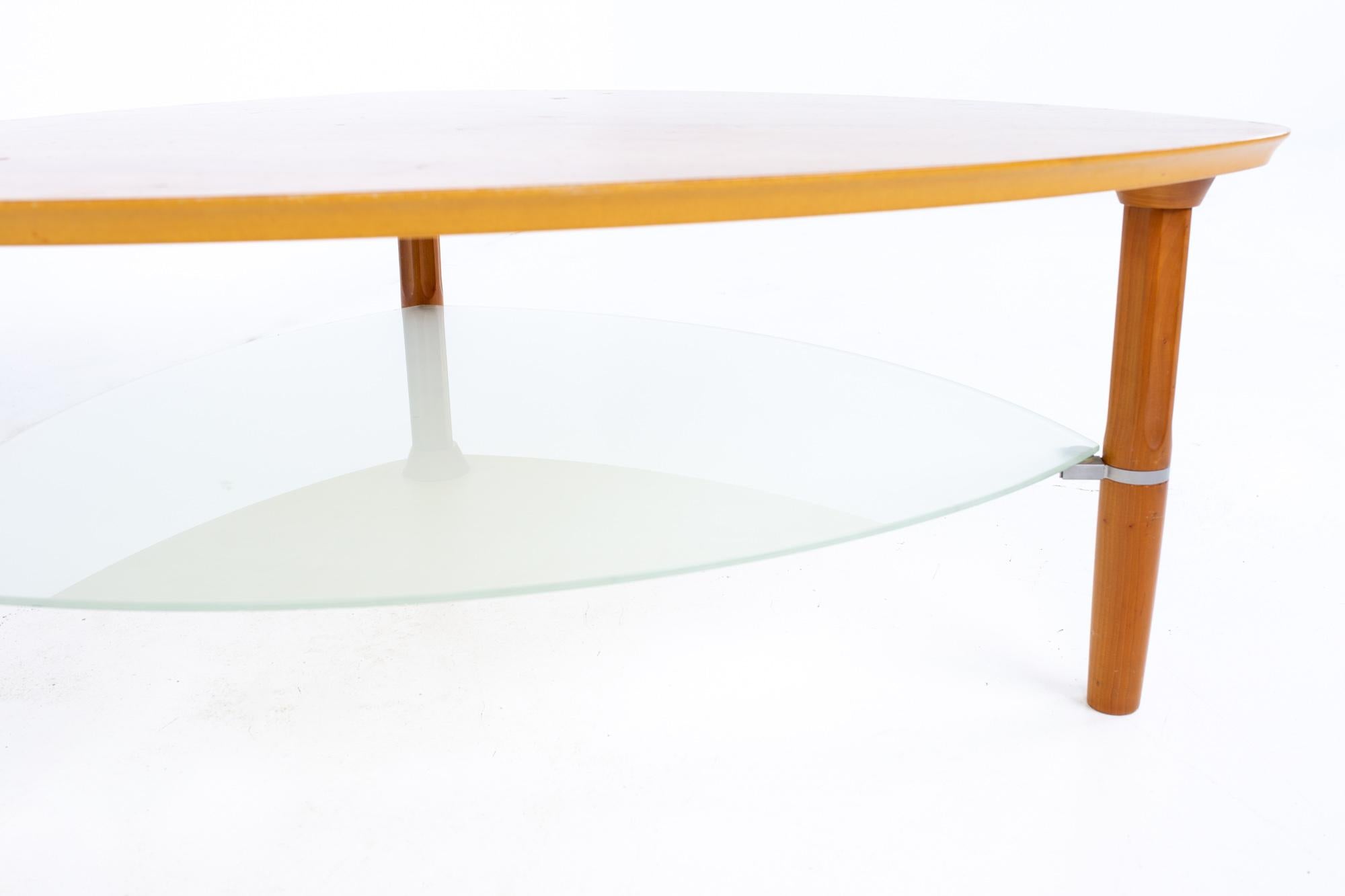 Table basse en teck danoise Gudme Mobelfabrik MCM pour guitare, étagère en verre en vente 2