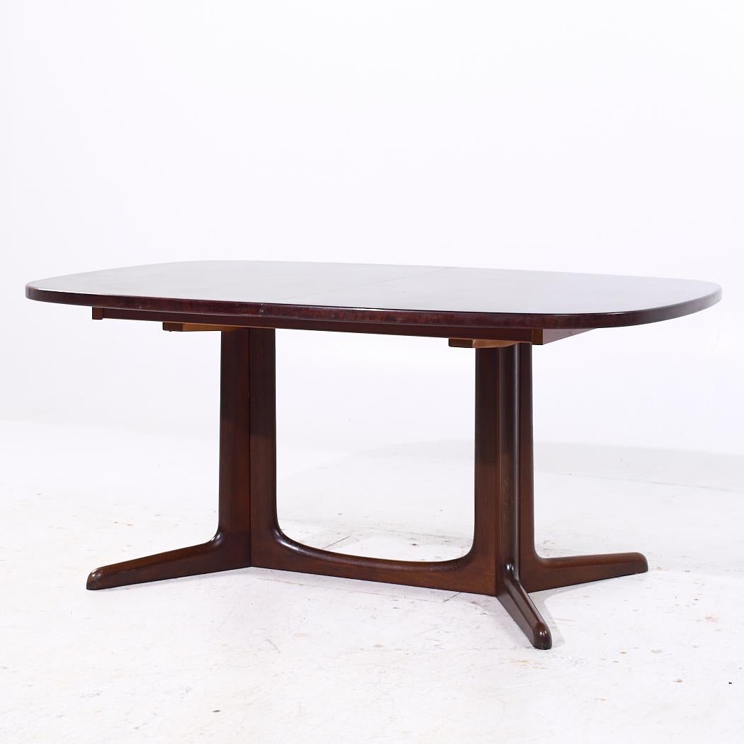 Bois de rose Table de salle à manger danoise Gudme Mobelfabrik du milieu du siècle dernier, extensible en bois de rose avec 1 feuille en vente