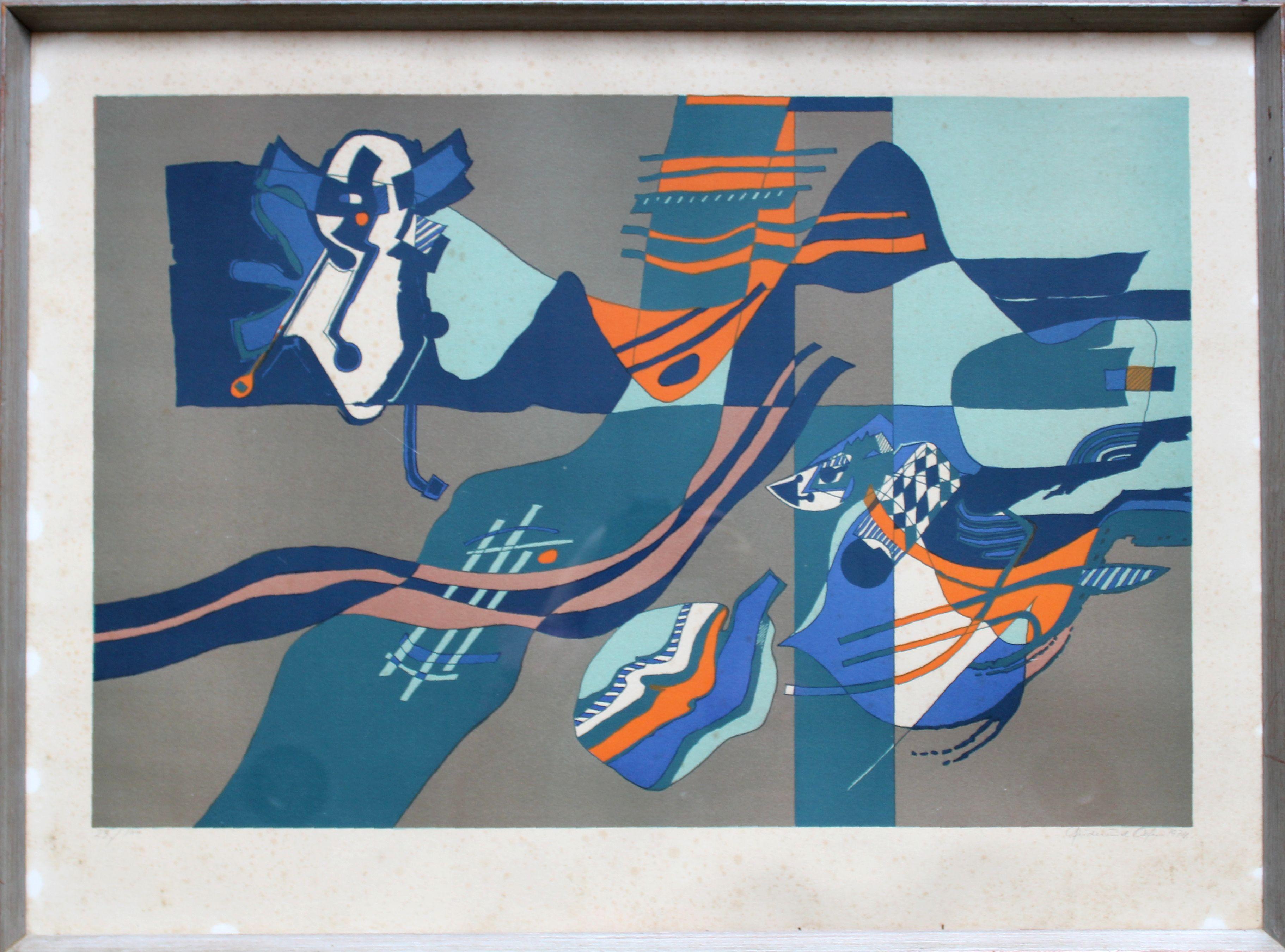 23/100, 1974. Papier, Lithographie, 43x65 cm – Print von Gudmund Olsen