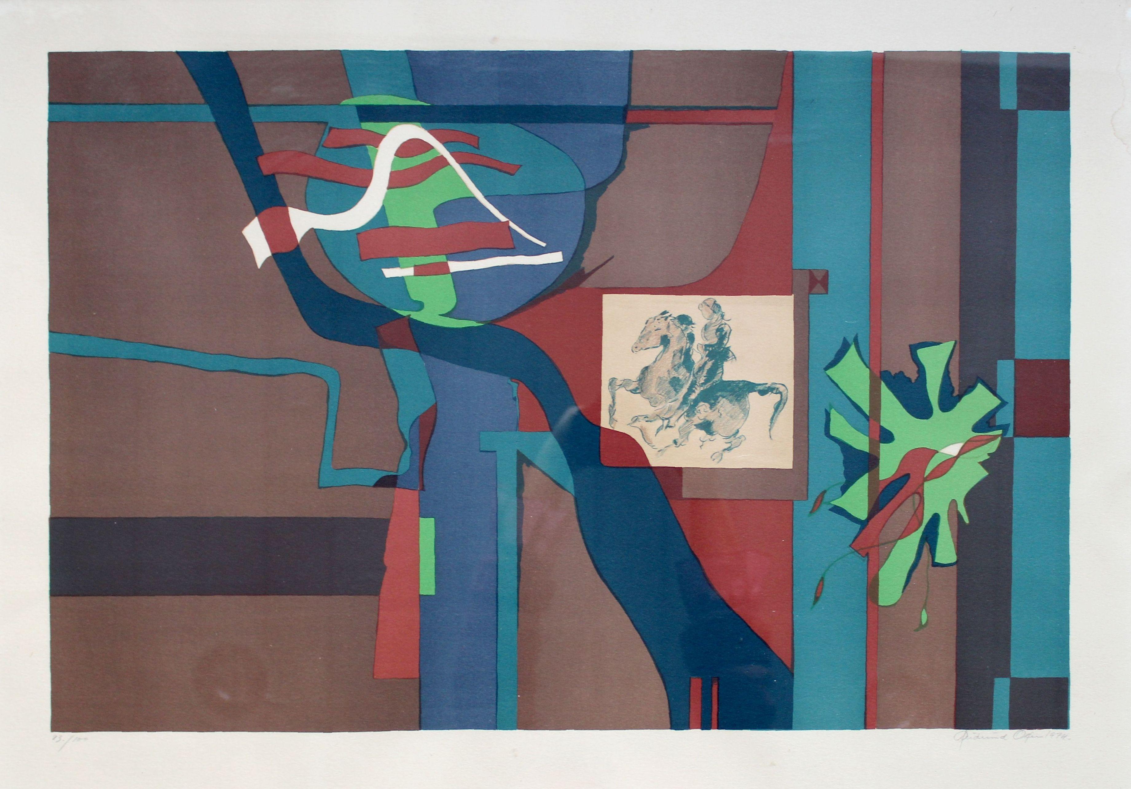 Gudmund Olsen Abstract Print – 23/100, 1974. Papier, Lithographie, 43x65 cm
