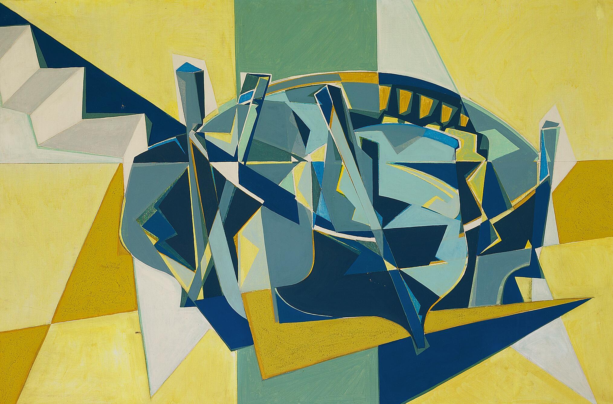 Gudmund Olsen: Trois Bateaux. 1952. Öl auf Leinwand. 97x146cm, Öl. (Dänisch) im Angebot