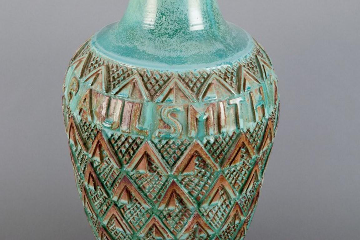 Glazed Gudmundur Einarsson (1895-1963), Icelandic ceramist. Ceramic floor vase. For Sale