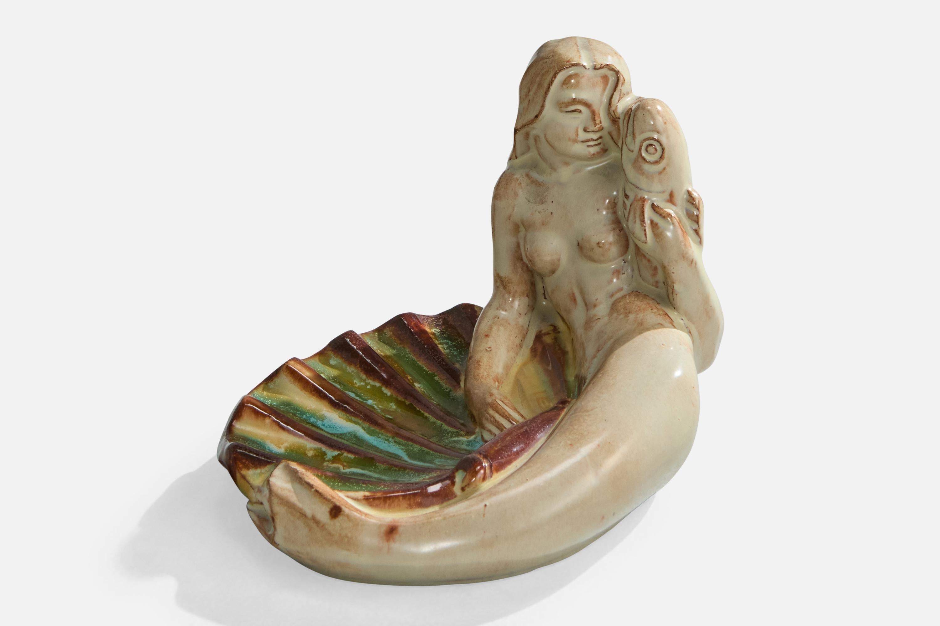 Gudmundur Einarsson, Piatto, Ceramica, Isola, 1939 In condizioni buone a High Point, NC