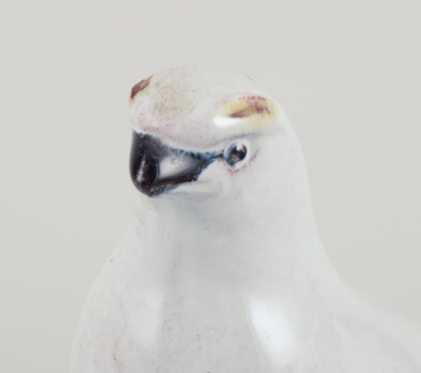 Glazed Gudmundur Einarsson. Unique ceramic figurine. A grouse with young. For Sale