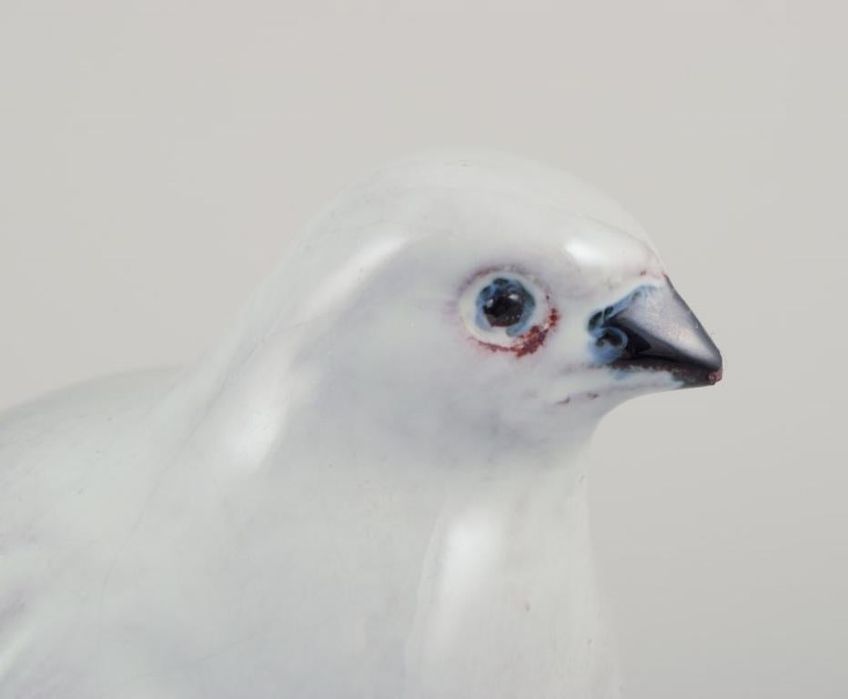 Mid-20th Century Gudmundur Einarsson. Unique ceramic figurine. A grouse with young. For Sale