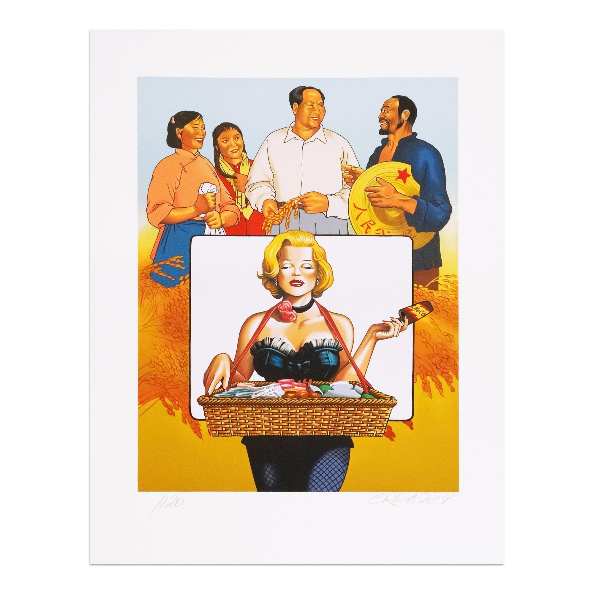 Gudmundur Erro Figurative Print - Erró, Ice Cream for Mao - Signed Print, Pop Art, Figuration Narrative