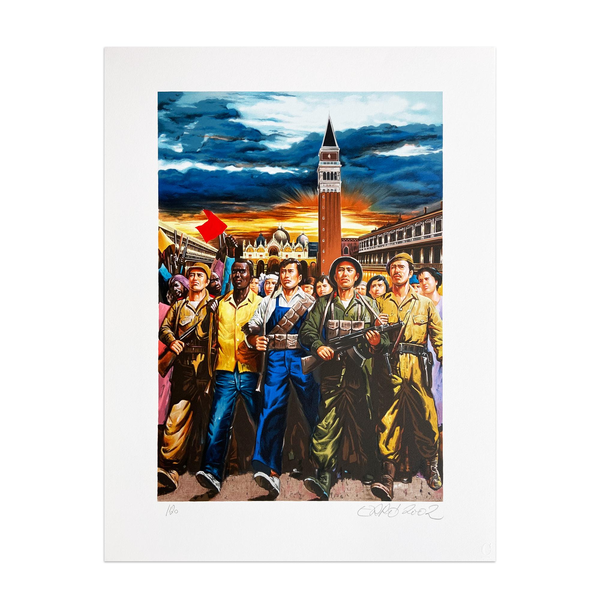 Erró, L’ultima visita di Mao a Venezia - Portfolio of 12 Signed Prints, Pop Art For Sale 7