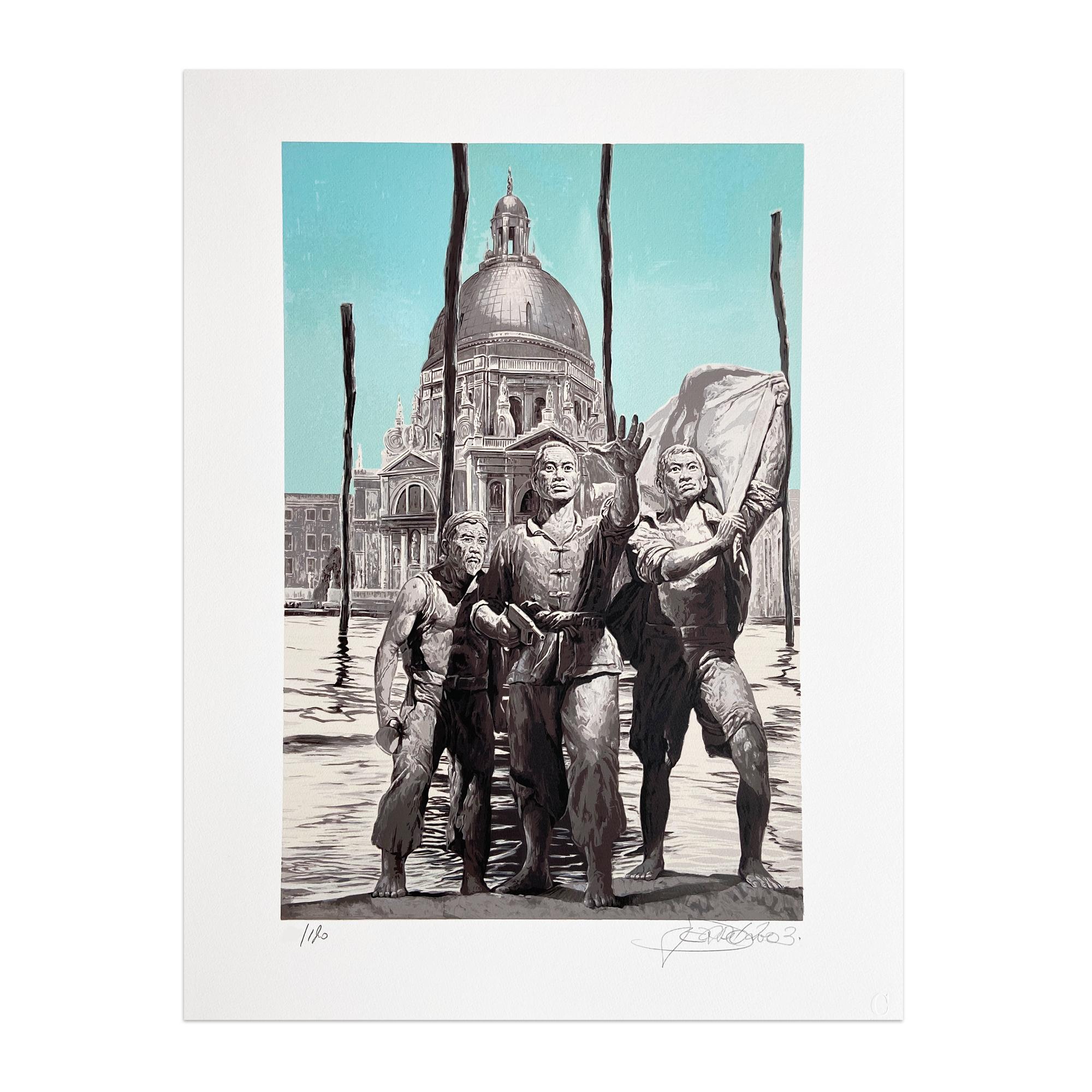 Erró, L’ultima visita di Mao a Venezia - Portfolio of 12 Signed Prints, Pop Art For Sale 3