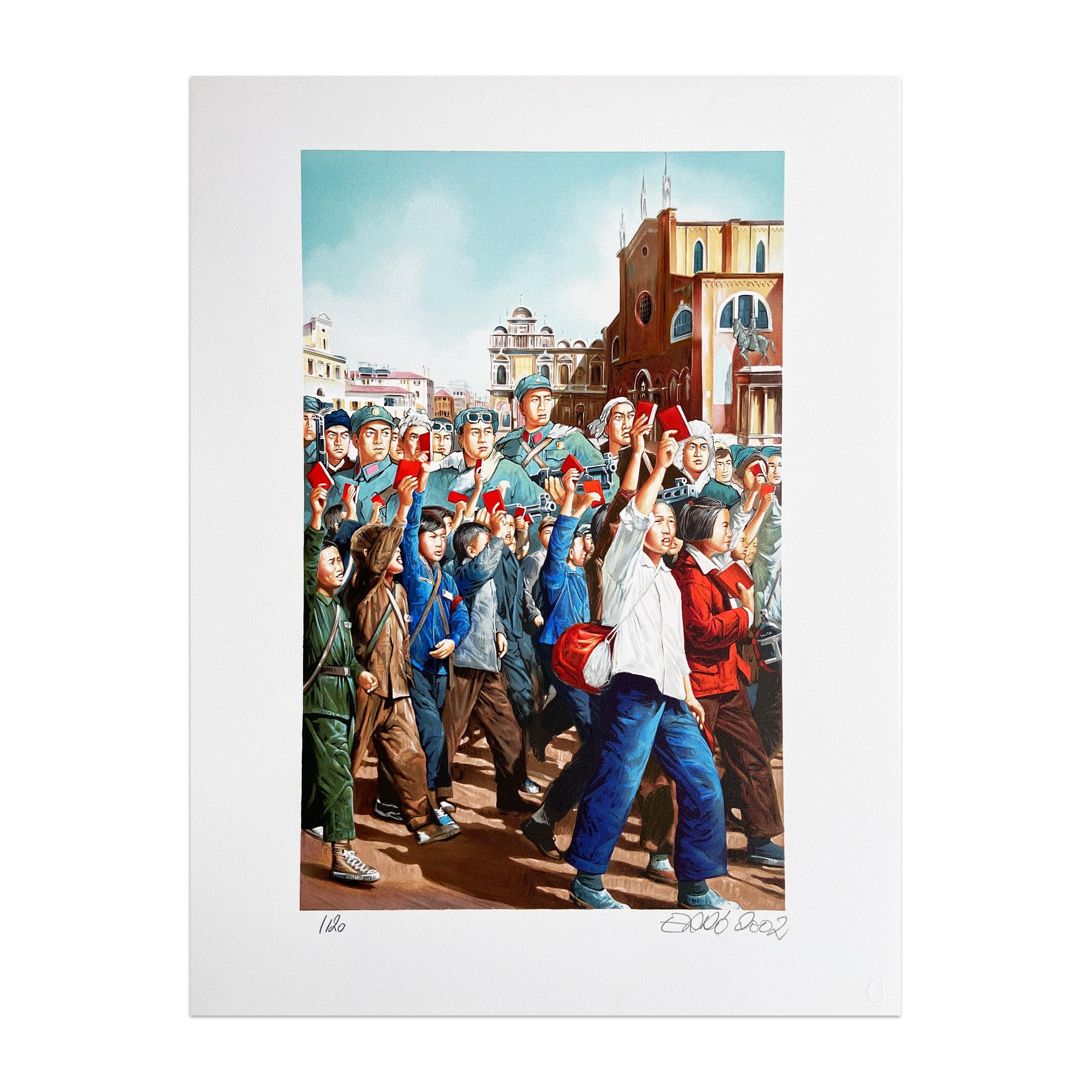 Erró, L’ultima visita di Mao a Venezia - Portfolio of 12 Signed Prints, Pop Art For Sale 4