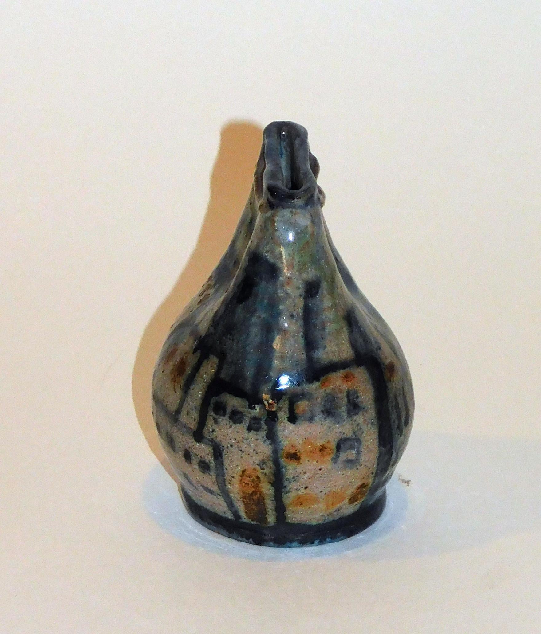 Vase en céramique au design Gudrun Baudisch, vers les années 1920, paysage urbain Bon état - En vente à Phoenix, AZ