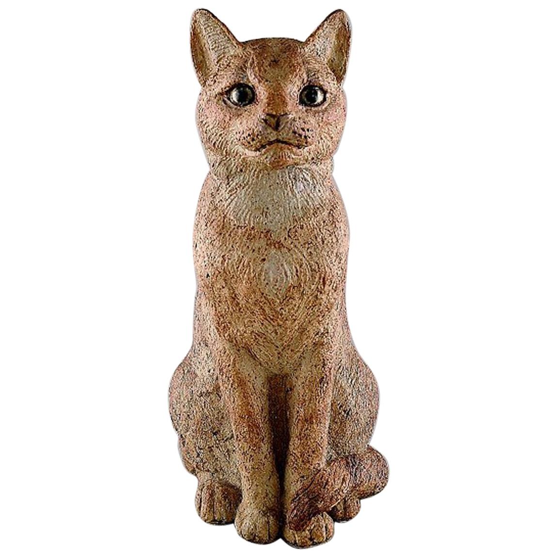Gudrun Lauesen '1917-2002', Royal Copenhagen, Large Rare Ceramic Sculpture, Cat