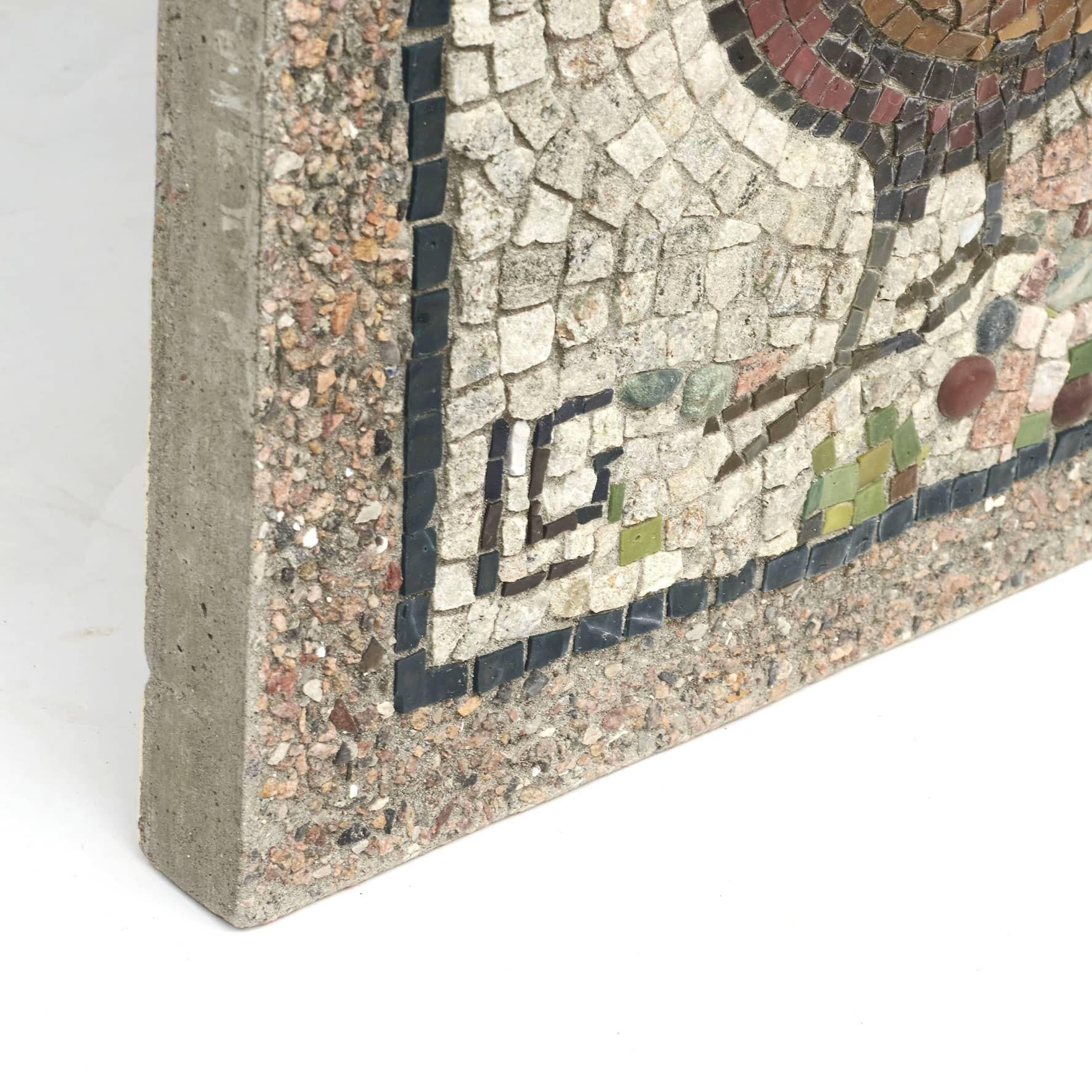 Gudrun Lauesen, Stone Mosaic Artwork, Signed In Good Condition For Sale In Kastrup, DK