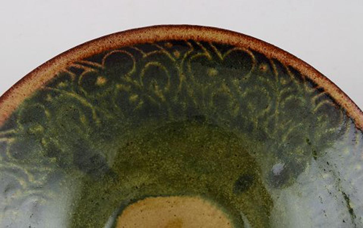 Danish Gudrun Meedom Bæch, Ceramic Bowl Decorated with Ornamentation