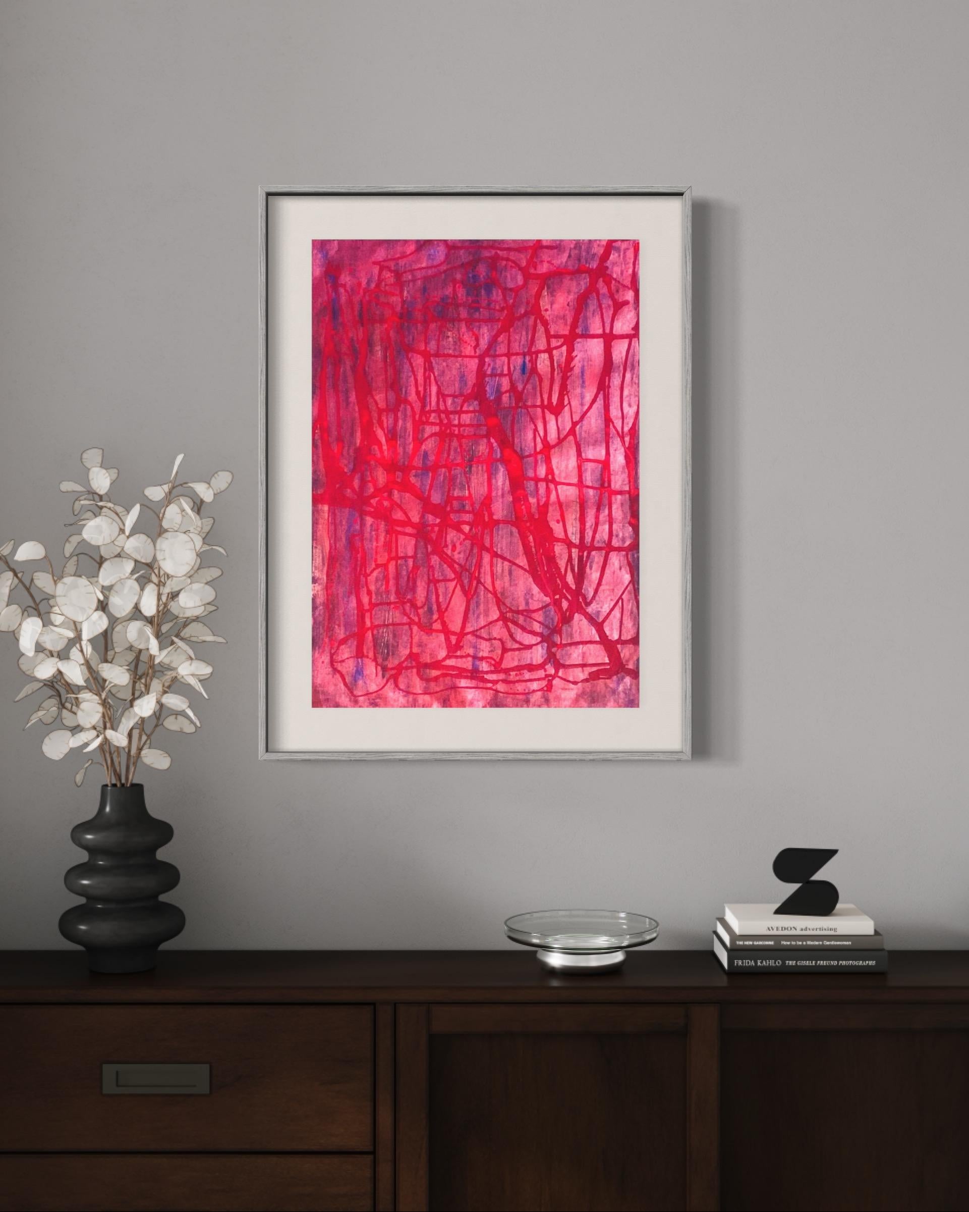 Fuoco e ghiaccio (Pittura astratta) - Painting di Gudrun Mertes-Frady