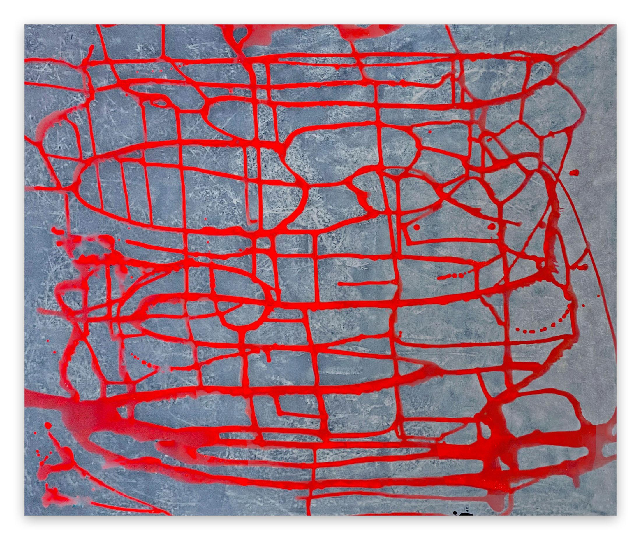 Abstract Painting di Gudrun Mertes-Frady - Lettera d'amore (Pittura astratta)