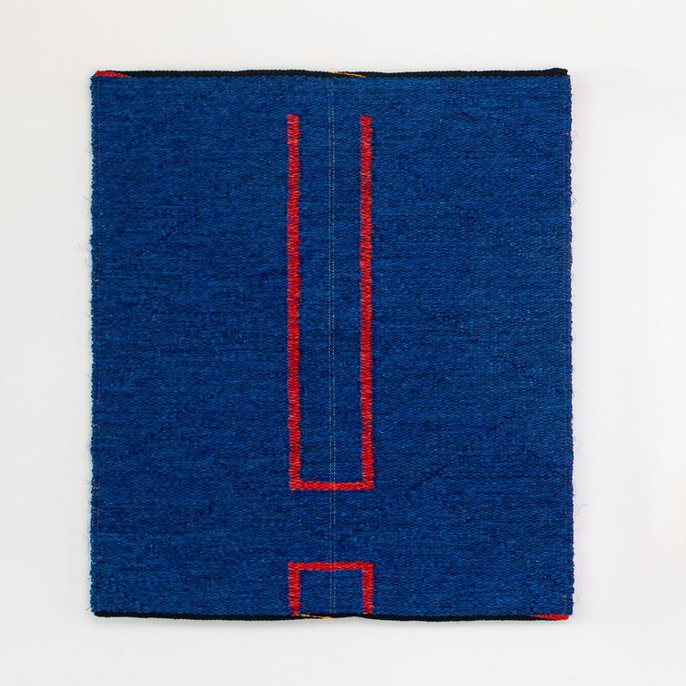 Into Blue, Gudrun Pagter, Abstract geometric tapestry - Sculpture by Gudrun Pagter