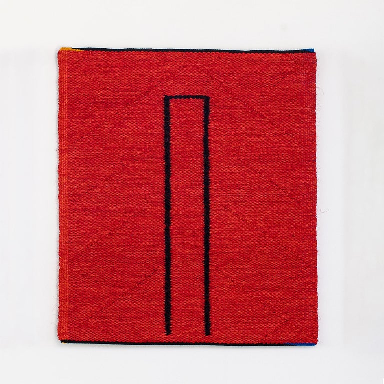 Into Red, Gudrun Pagter, Abstract geometric tapestry - Sculpture by Gudrun Pagter