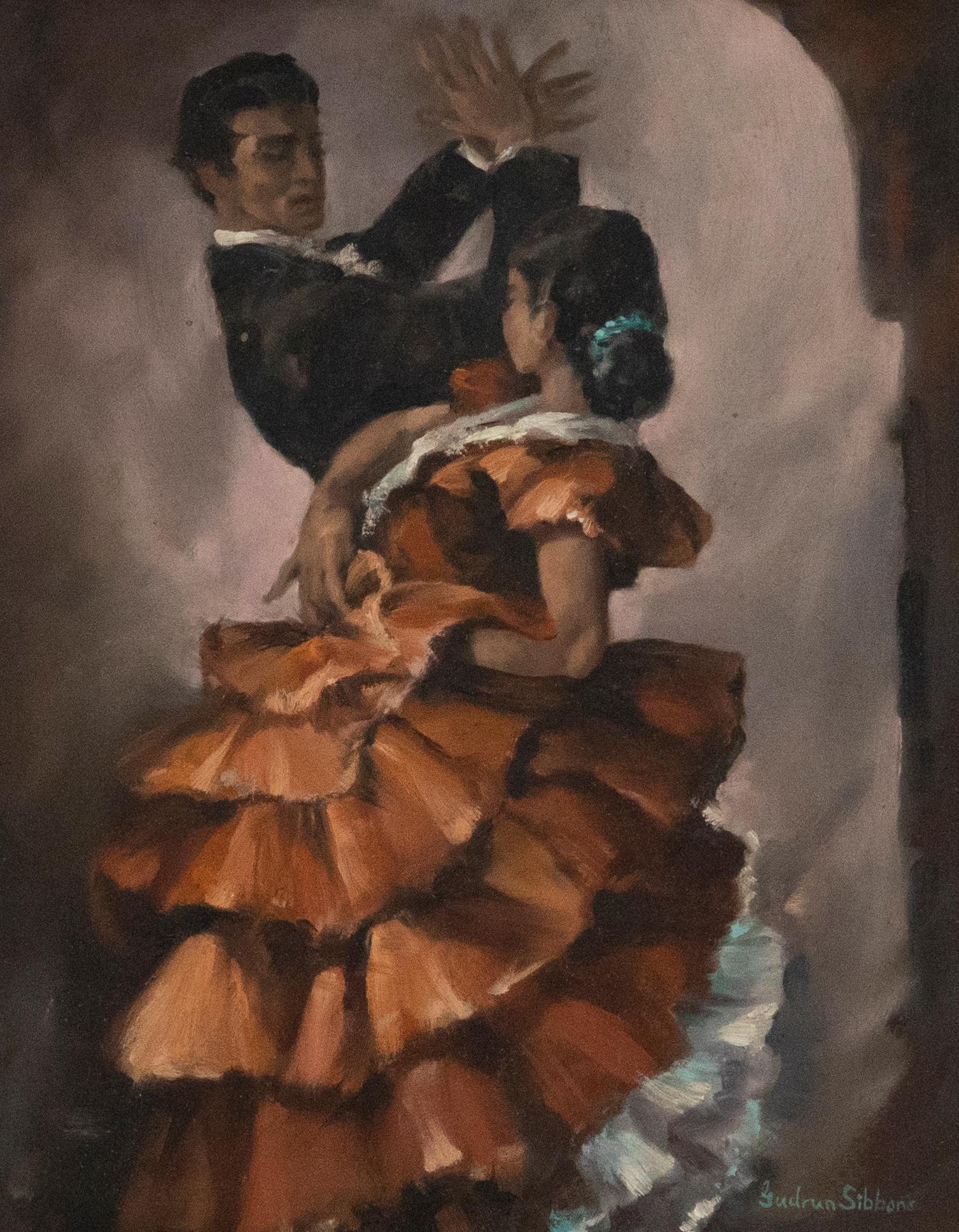 Gudrun Sibbons (b.1925) - 20th Century Oil, A Passionate Flamenco For Sale 2