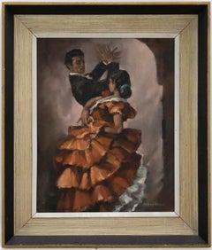 Gudrun Sibbons (geb. 1925) - 20. Jahrhundert Öl, Ein leidenschaftlicher Flamenco