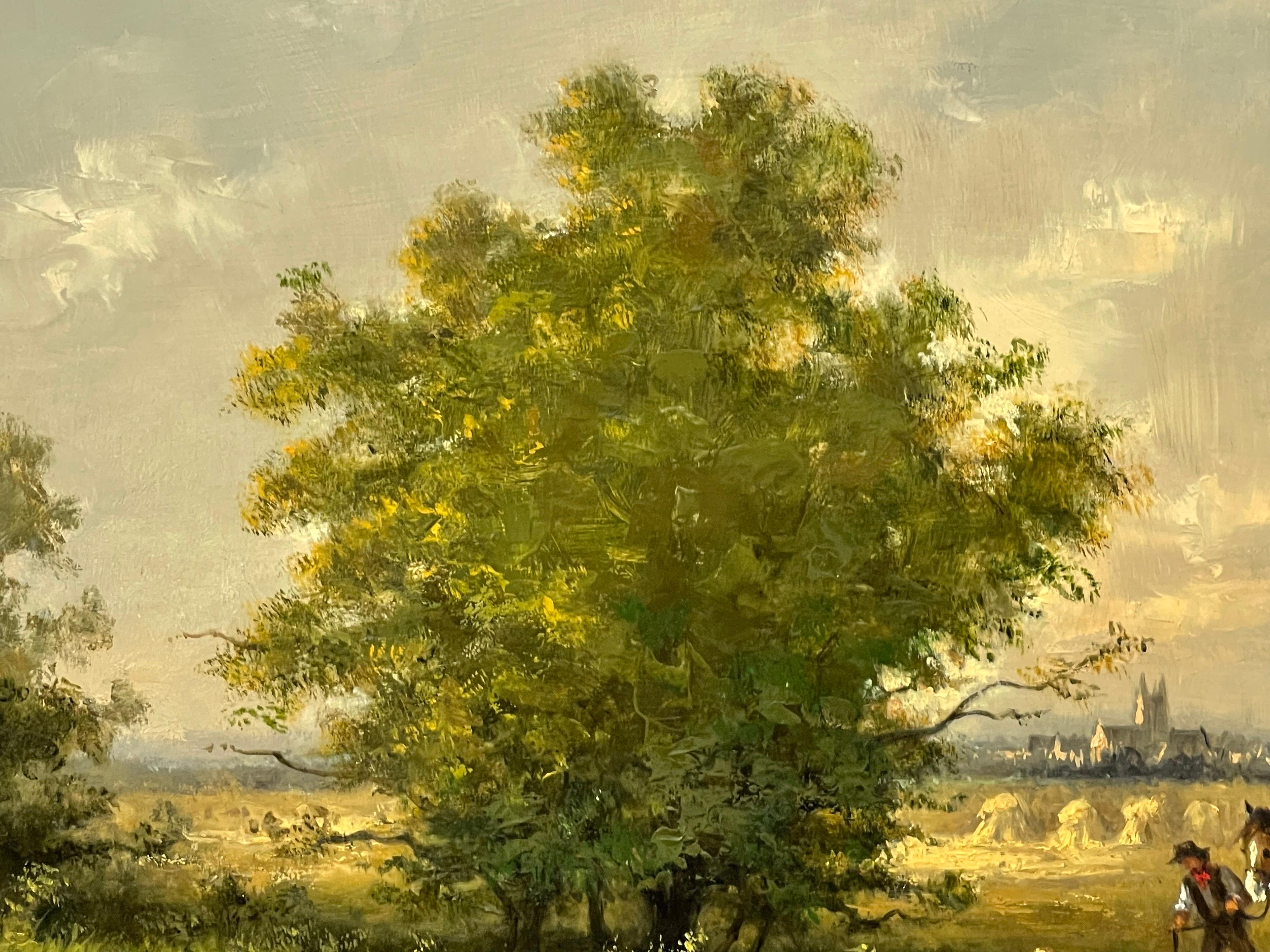 Idyllic Countryside Scene with Children, Ducks, Horse & Dogs by British Artist 3