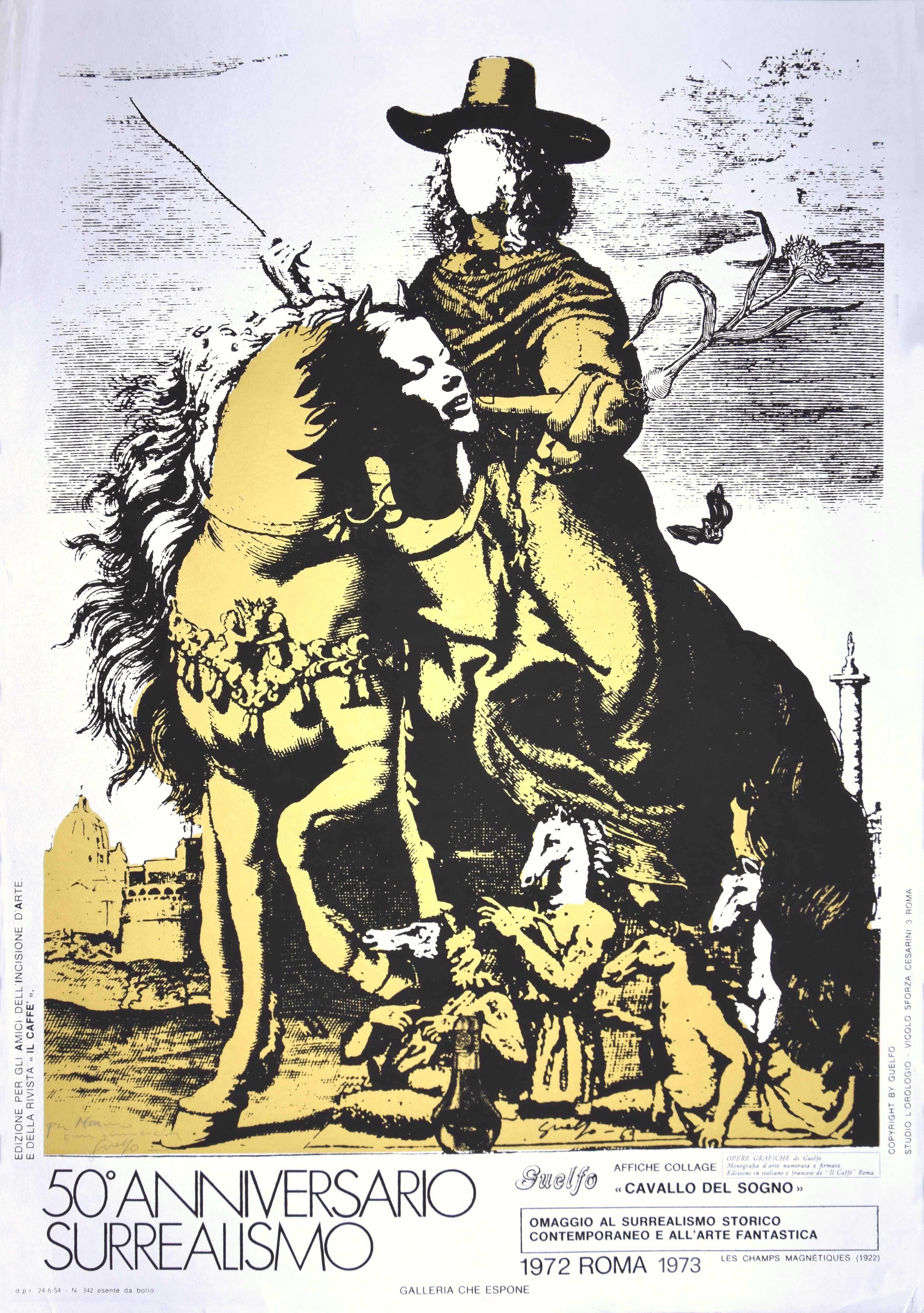 Figurative Print di Guelfo Bianchini - 50° Anniversario del Surrealismo  - Poster offset d'epoca - 1972