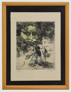 Fauno - Acquaforte originale su carta di Guelfo Bianchini - 1959