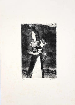 Vintage Figure - Original Etching by Guelfo Bianchini - 1959