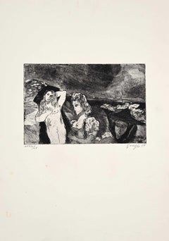 Vintage Figures 1959 - Original Etching by Guelfo Bianchini - 1959
