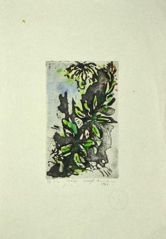 Fleurs - Gravure originale sur papier de Guelfo Bianchini - 1961