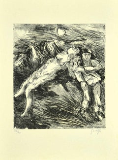 Gli Amanti - Original Etching by Guelfo Bianchini - 1958