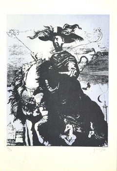Hommage an De Chirico – Originallithographie auf Papier von Guelfo Bianchini – 1978