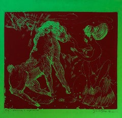 Woman and Horse - Etching by Guelfo Bianchini - 1970s