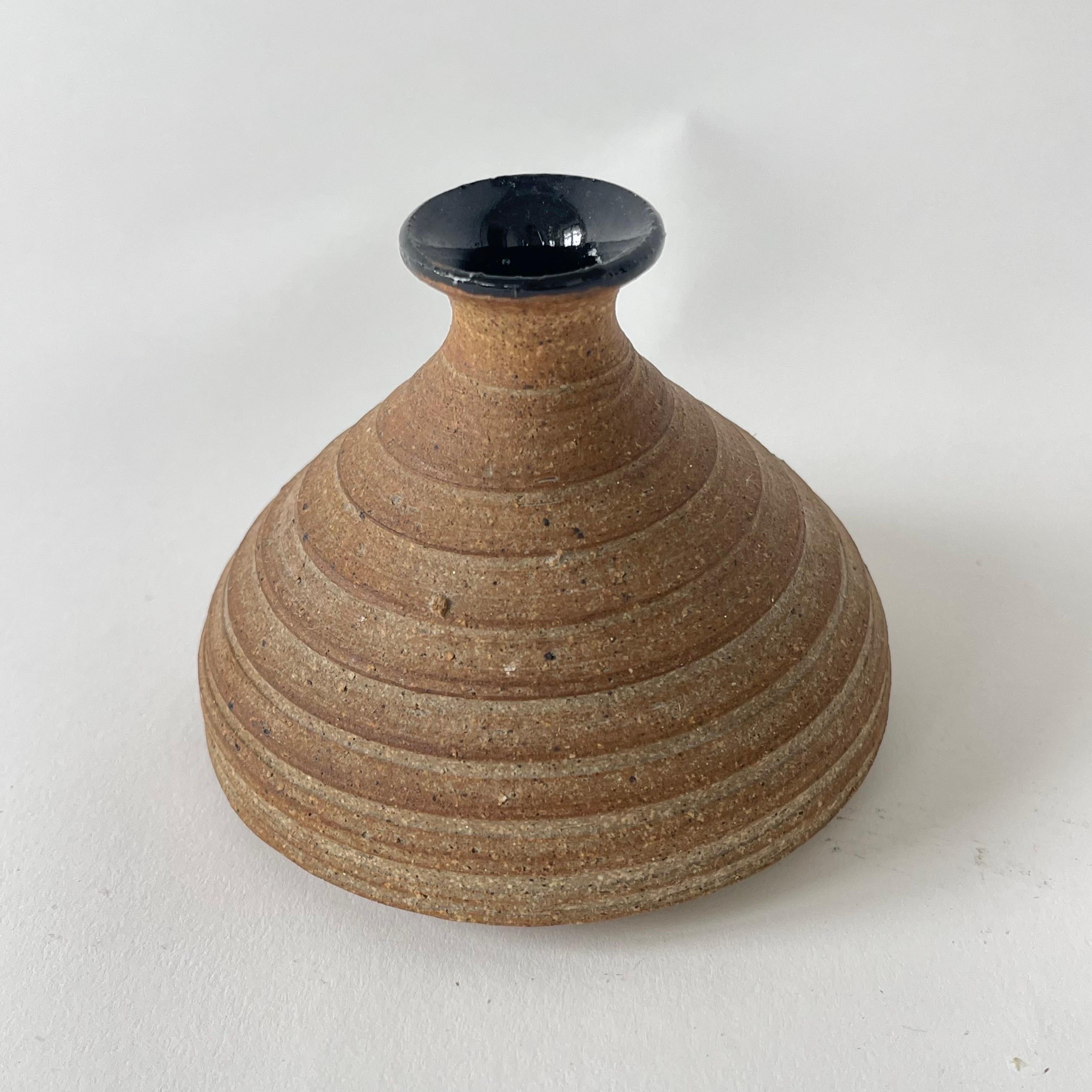 Mid-Century moderno Vaso a gemma in ceramica dello Studio Pottery di Guenther, USA, 1984 in vendita