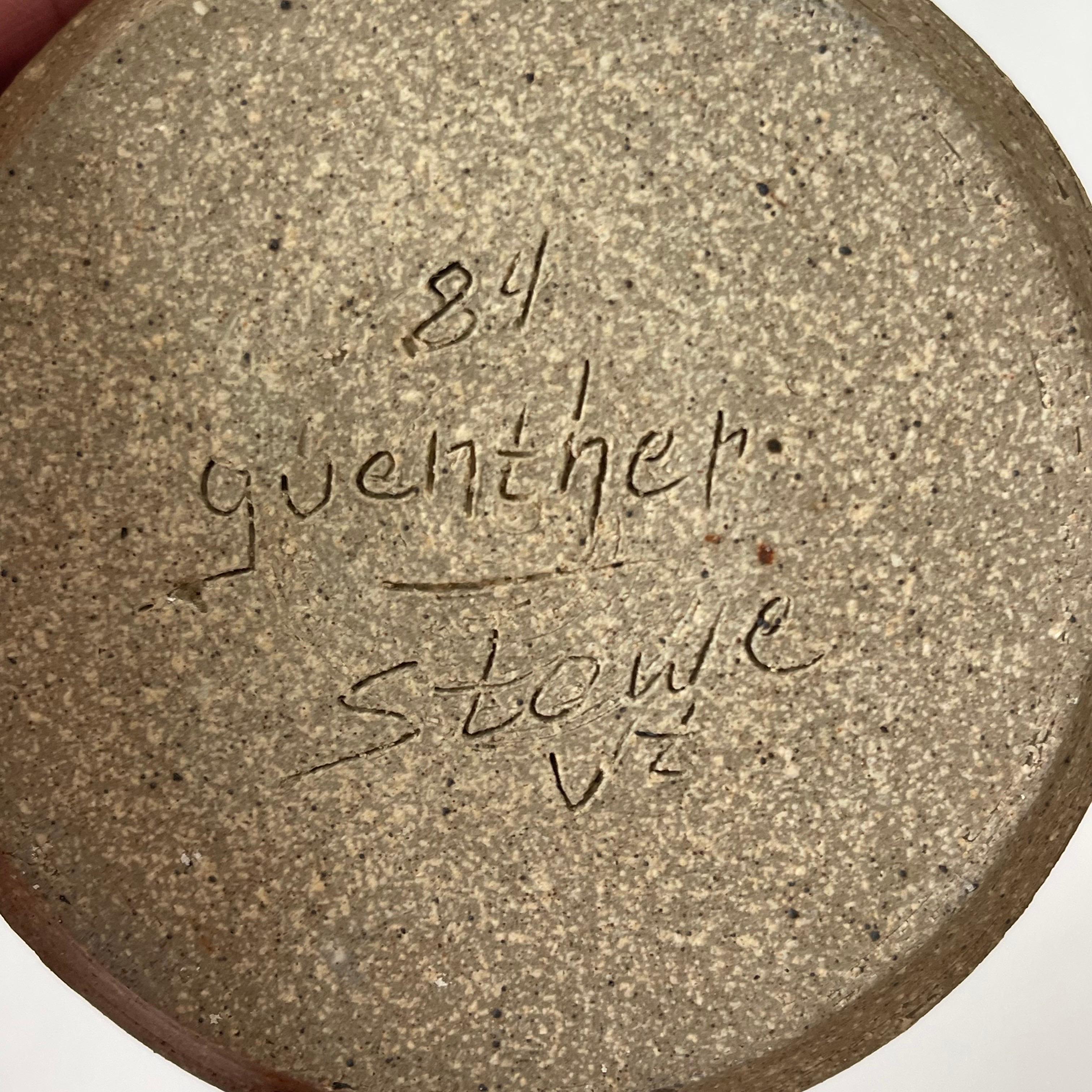 Argilla Vaso a gemma in ceramica dello Studio Pottery di Guenther, USA, 1984 in vendita