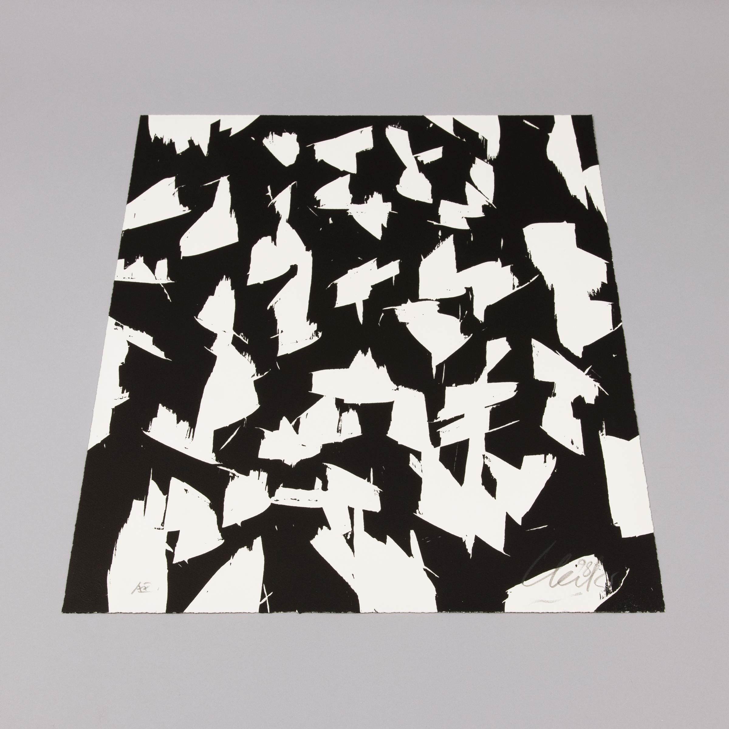 Günther Uecker, Lichtungen IV - Arte astratta, stampa xilografica firmata - Abstract Print Nero di Guenther Uecker