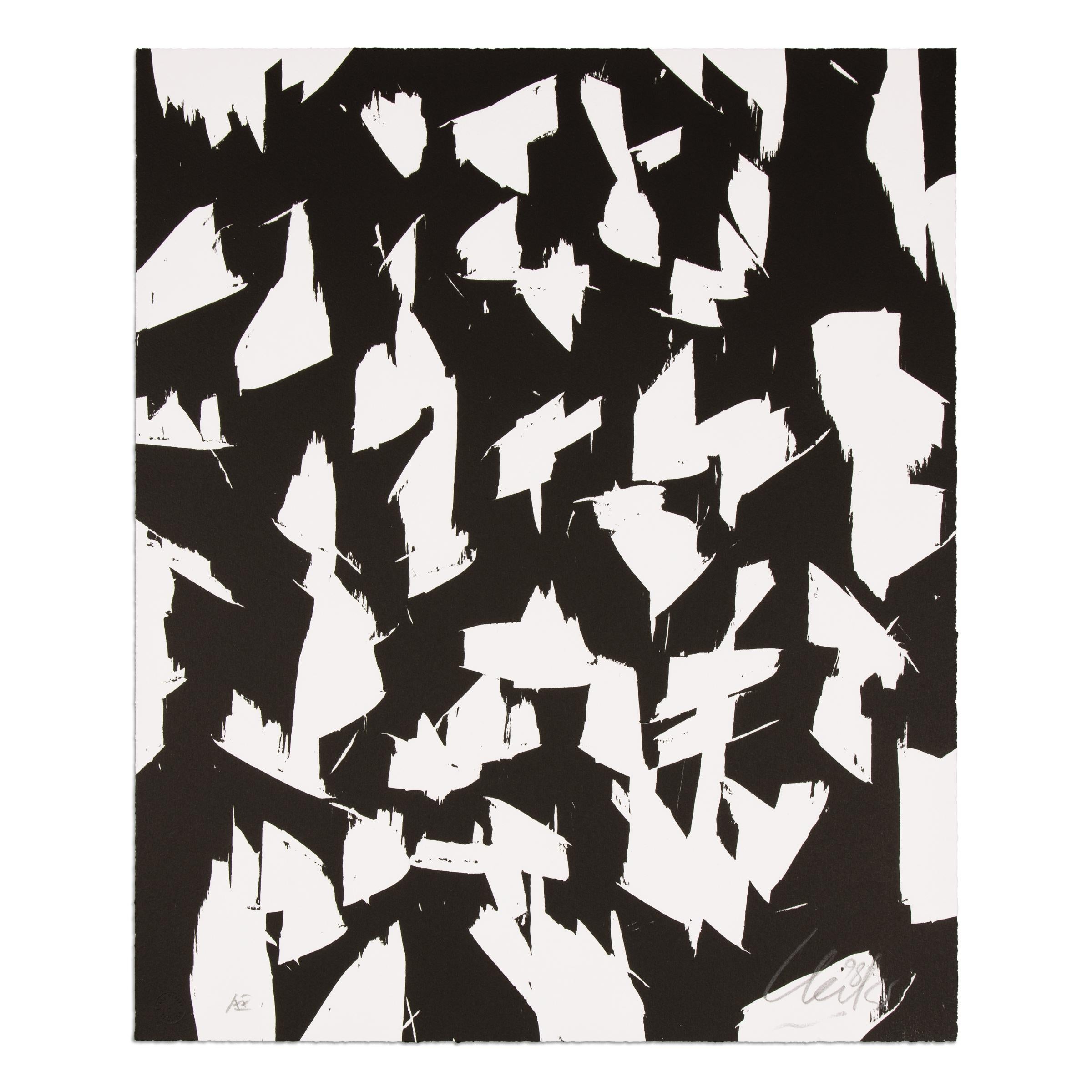 Abstract Print di Guenther Uecker - Günther Uecker, Lichtungen IV - Arte astratta, stampa xilografica firmata