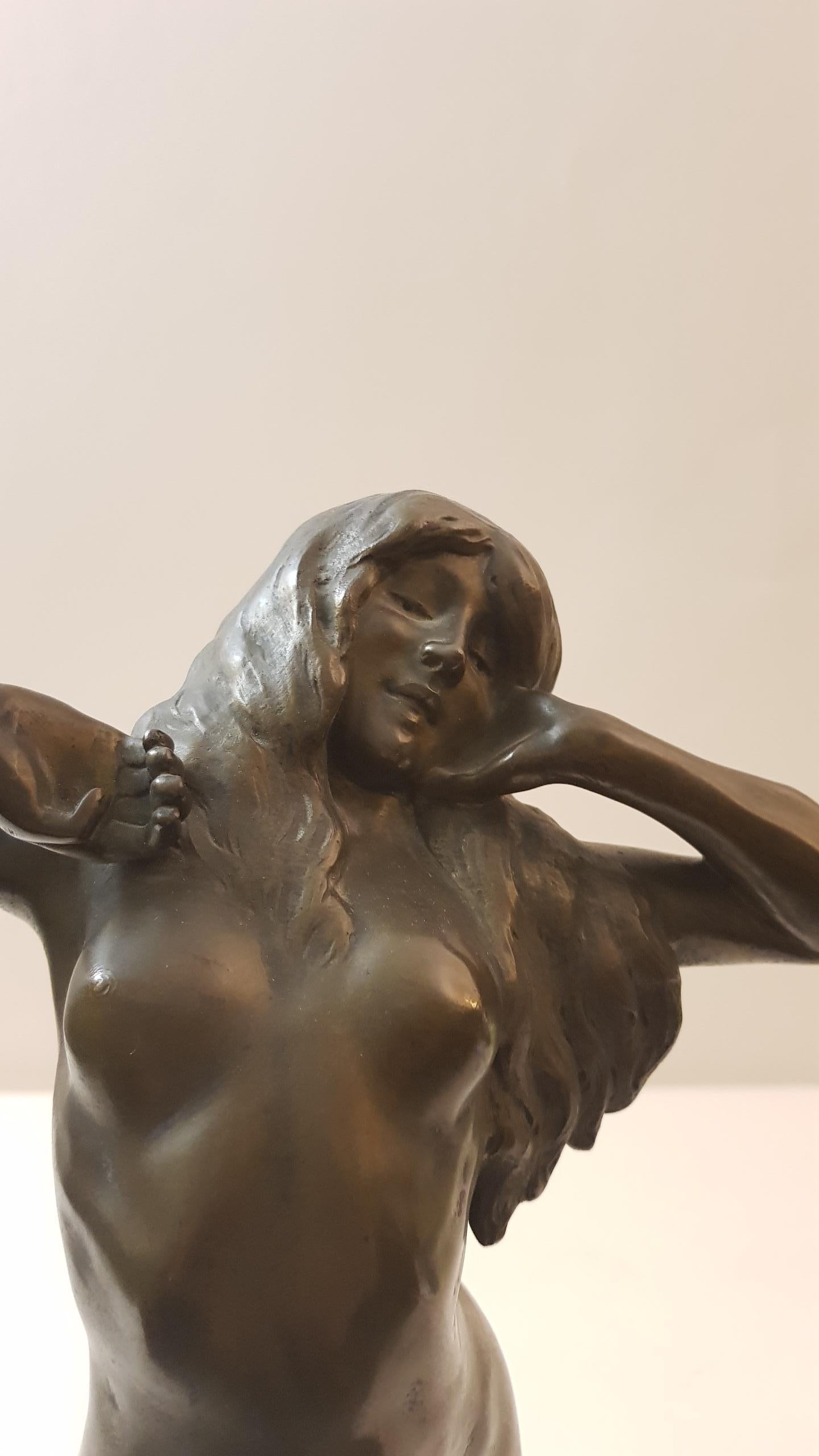 Gueraud Rivier Bronze Woman Sculpture, 1890s 4