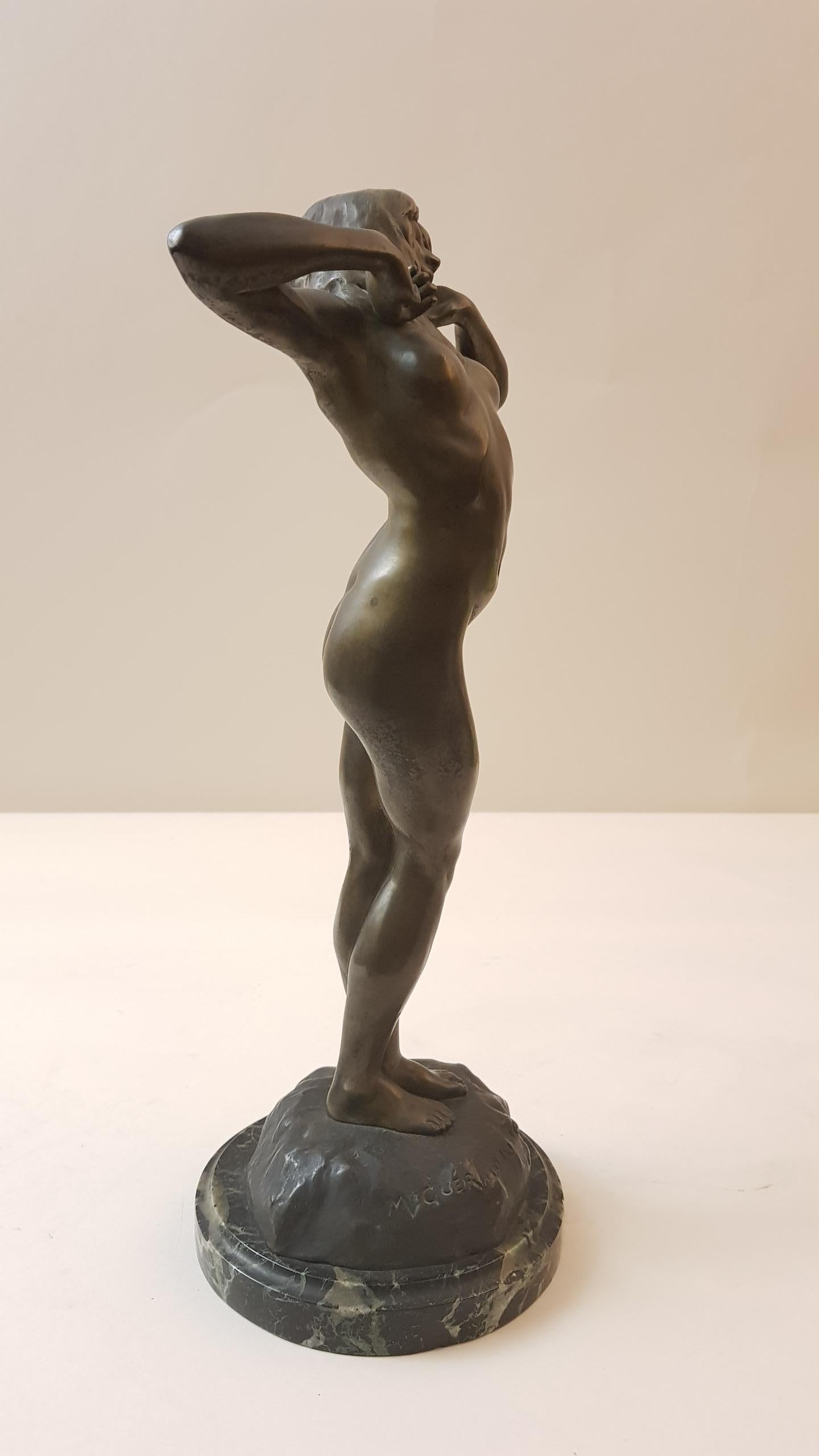 Late 19th Century Gueraud Rivier Bronze Woman Sculpture, 1890s