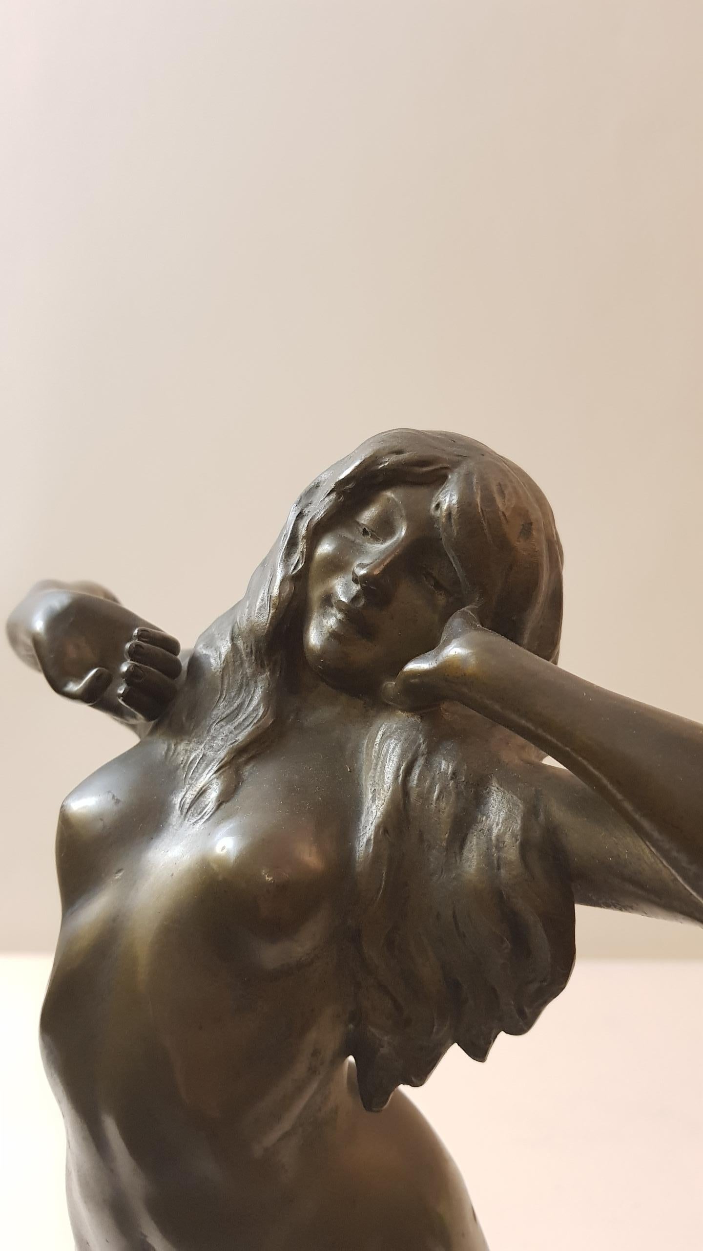 Gueraud Rivier Bronze Woman Sculpture, 1890s 3